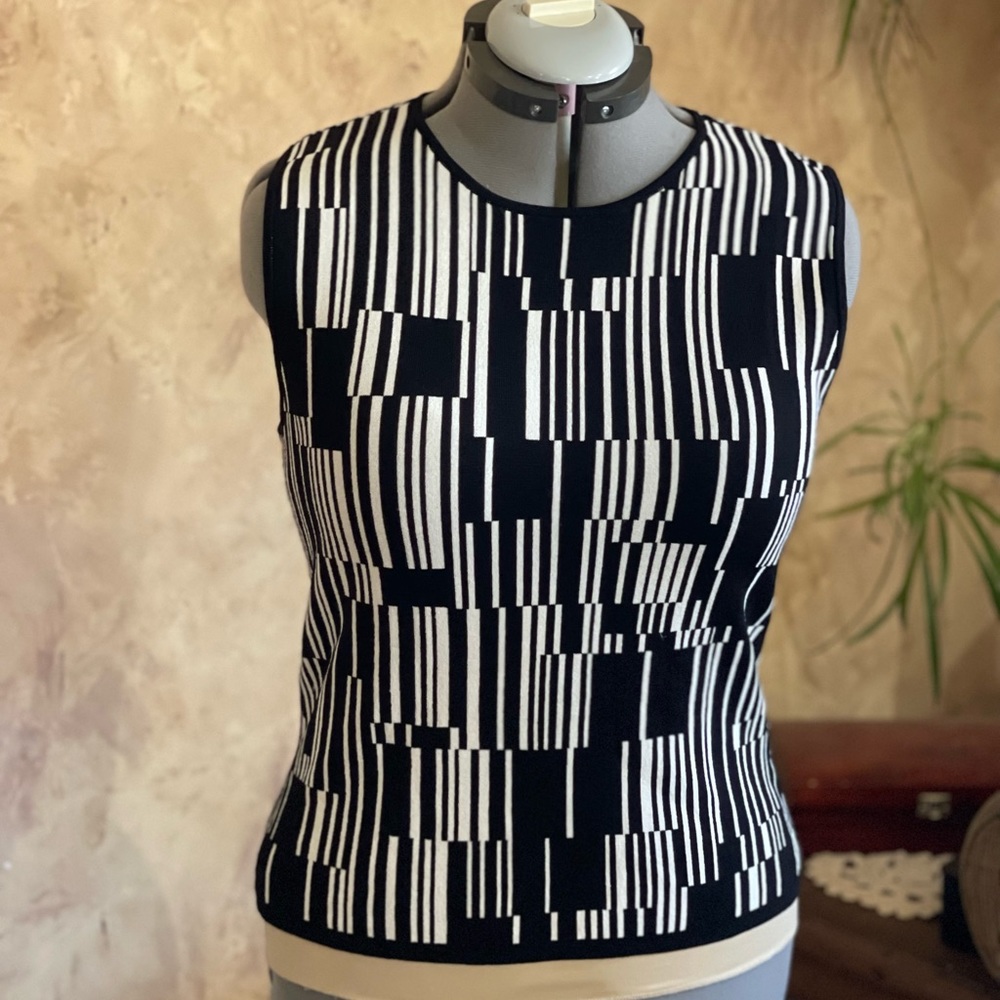 Hadi Collection Black/White Tank Shirt Size L